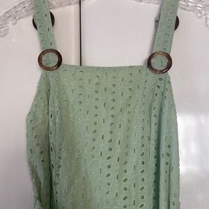 Summer Mint Green Strap Dress long maxi